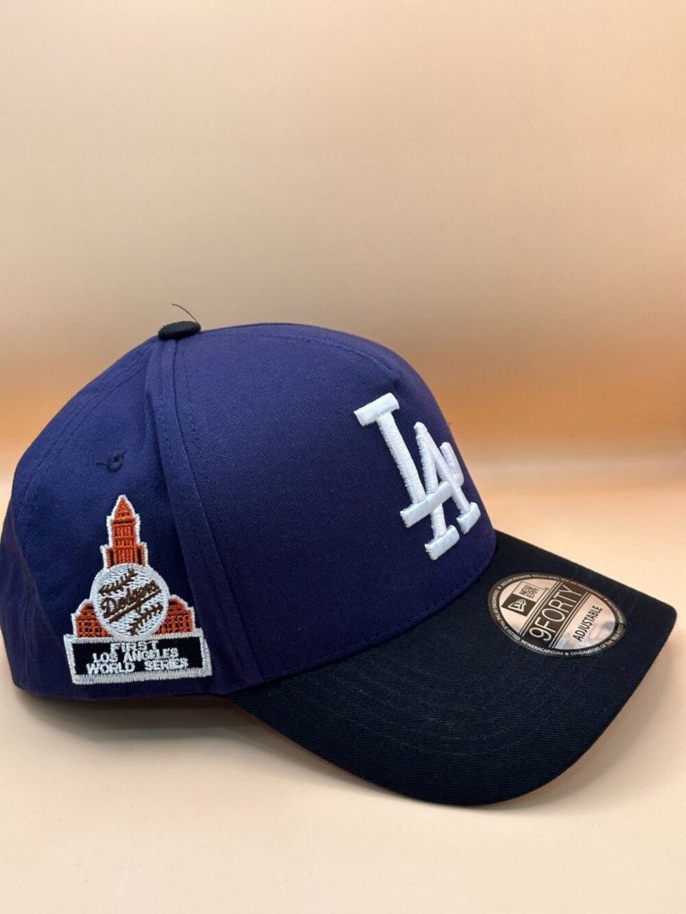 New Era 9FORTY Los Angeles Dodgers World Series Blue Black Adjustable Hat - Picture 2 of 6